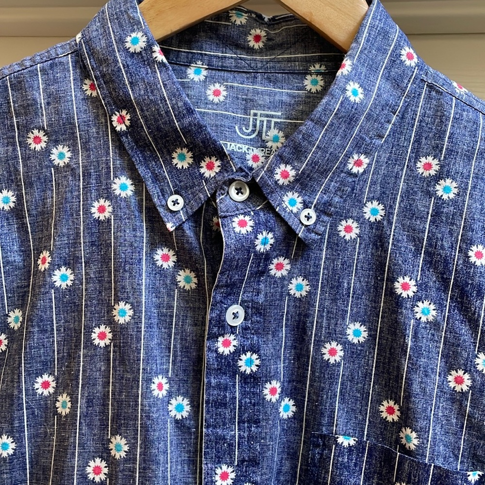 NWOT Jackthreads 100% cotton short-sleeve, button-down shirt, size Large
